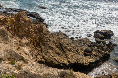 Scenic rocks near the Observation Point the the Crystal Cove Beach, Newport Coast, Newport Beach, Southern California © Alex Krassel