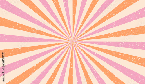 Sun ray circus. Sun rays background. Radial burst. Sunburst pattern. Beams line. Radiate sunlight. Comic effect texture. Retro pop art stripe. Starburst vintage. Round line. Vector illustration