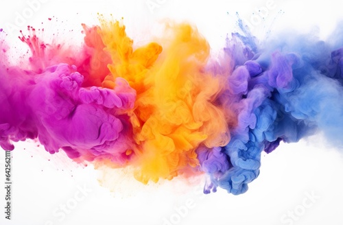 abstract background with explosion of colorful paint and powder, vibrant color texture, generative AI