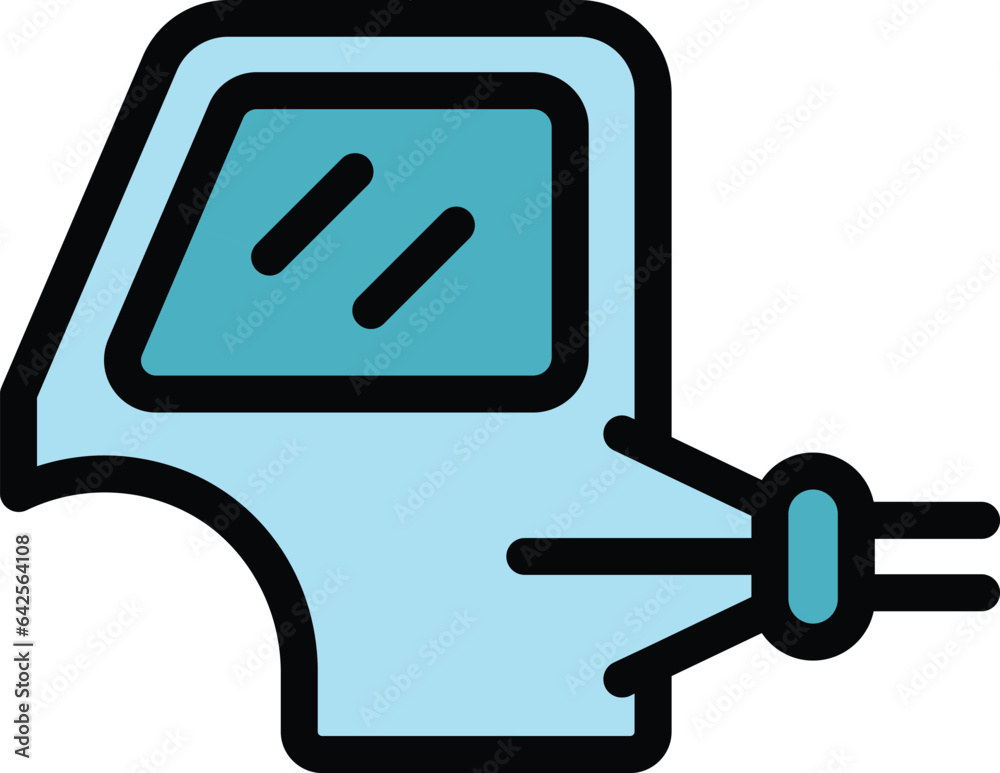 Car door spray icon outline vector. Auto service. Paint gun color flat Car door spray icon outline vector. Auto service. Paint gun color flat