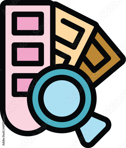 Check car paint icon outline vector. Garage body. Painter spray color flat