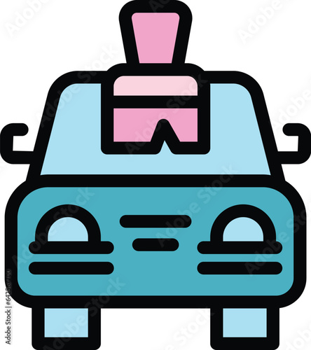 Paint car icon outline vector. Spray auto. Repair service color flat