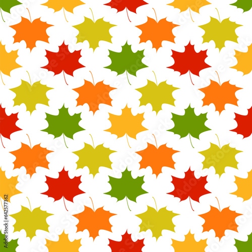 Colorful maple leaves autumn vector seamless pattern © DELYRICA