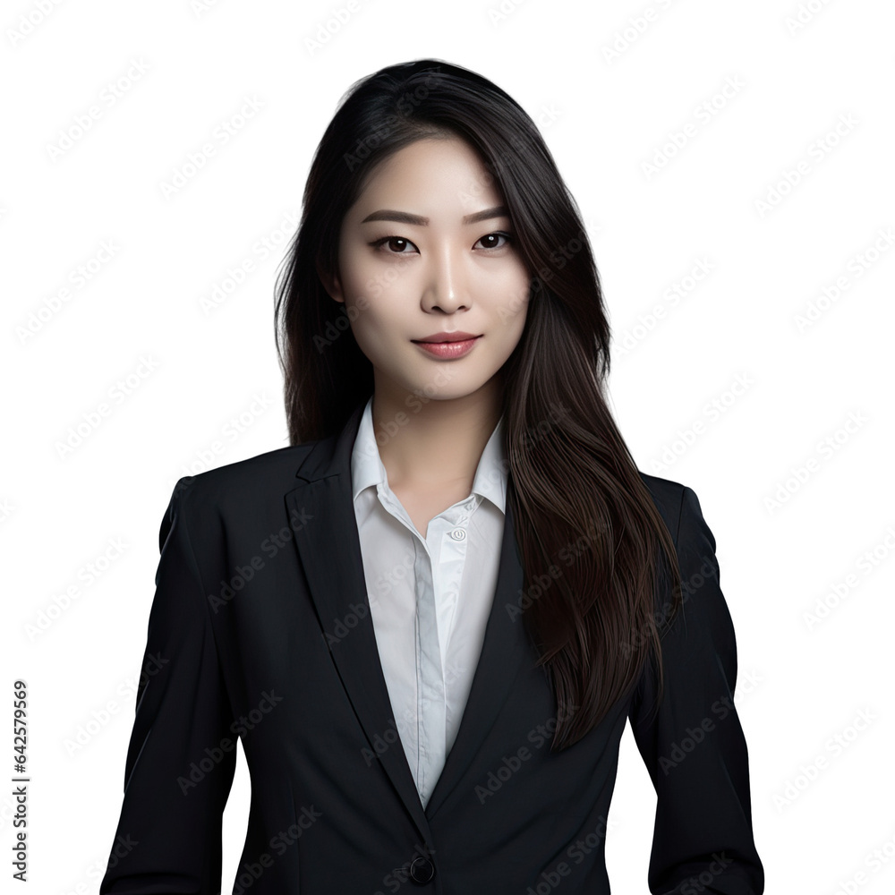 Portrait of an Asian businesswoman on a transparent background Portrait of an Asian businesswoman on a transparent background