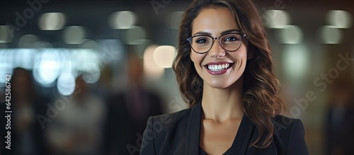Smiling businesswoman prese...
