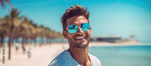 Smiling Caucasian man weari...