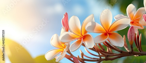 Blossoming plumeria