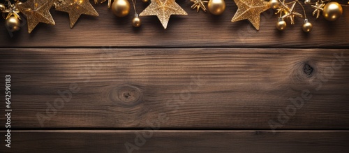Christmas decor on wooden backdrop