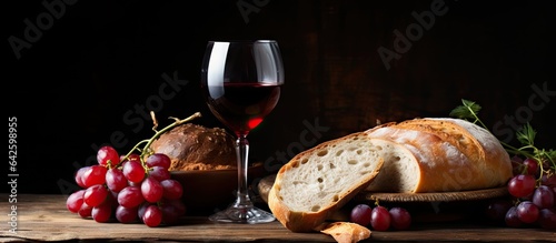 Communion concept Bread win...