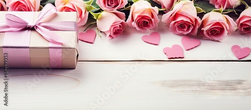Decorative hearts roses and...