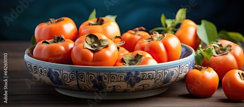 Fresh and ripe persimmons o...