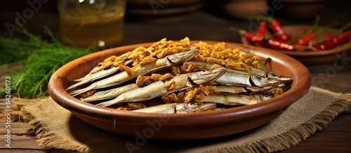 Indonesian traditional food ikan asin lapan belah is dried salted fish halved photo