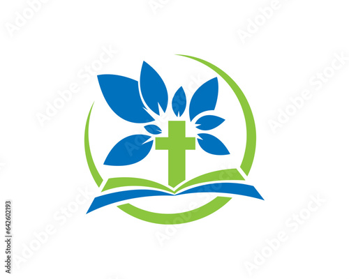 Bible cross tree logo 