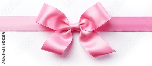 Pink bow isolated on white