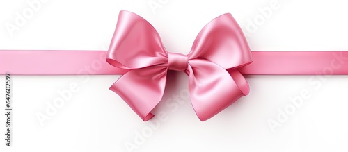 Pink bow isolated on white
