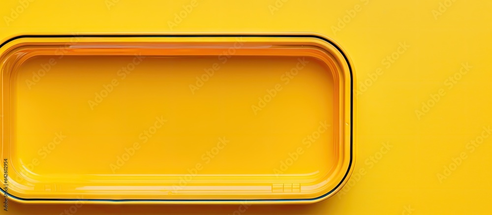 Recycled lunchbox on yellow background