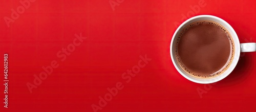 Red cup of coffee seen from...