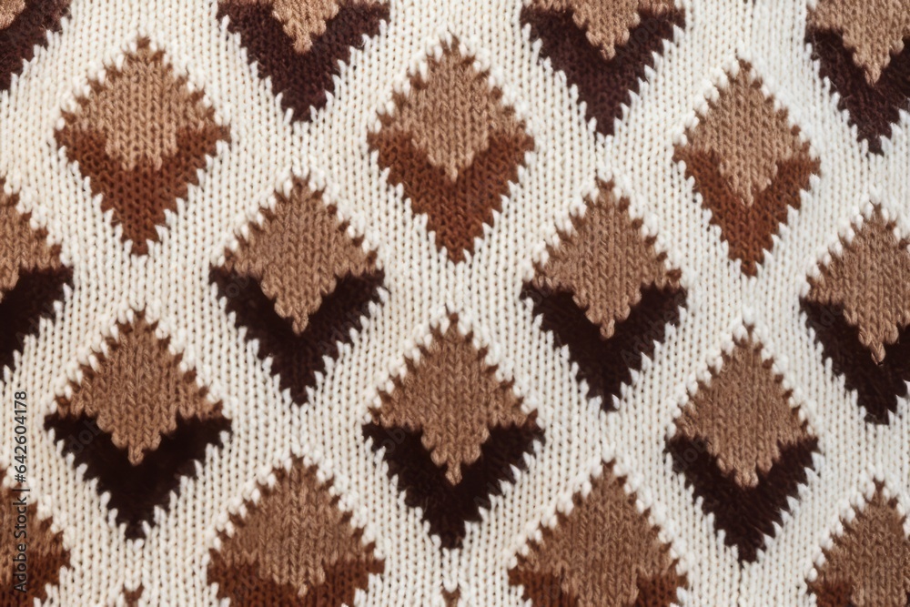 Wool sweater texture of light brown dark brown generative ai