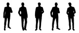 Silhouettes of business men.Group of standing business men.Vector illustration isolated on white background.