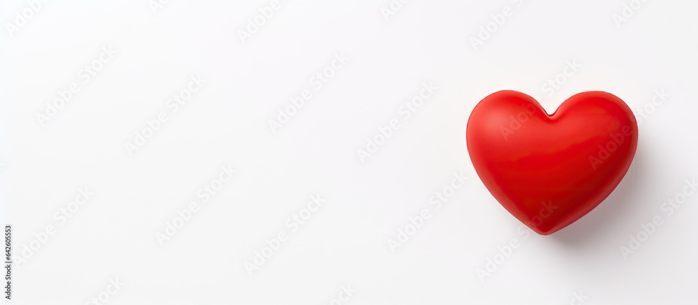 White background with a red heart symbol