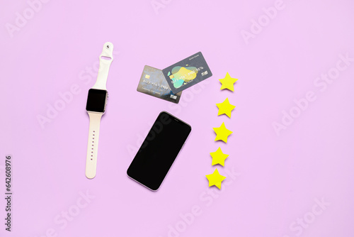 Five stars with mobile phon...