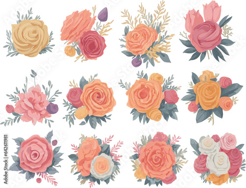 Sweet Flower Branch: Delicate Floral Illustrations for Your Creative Projects