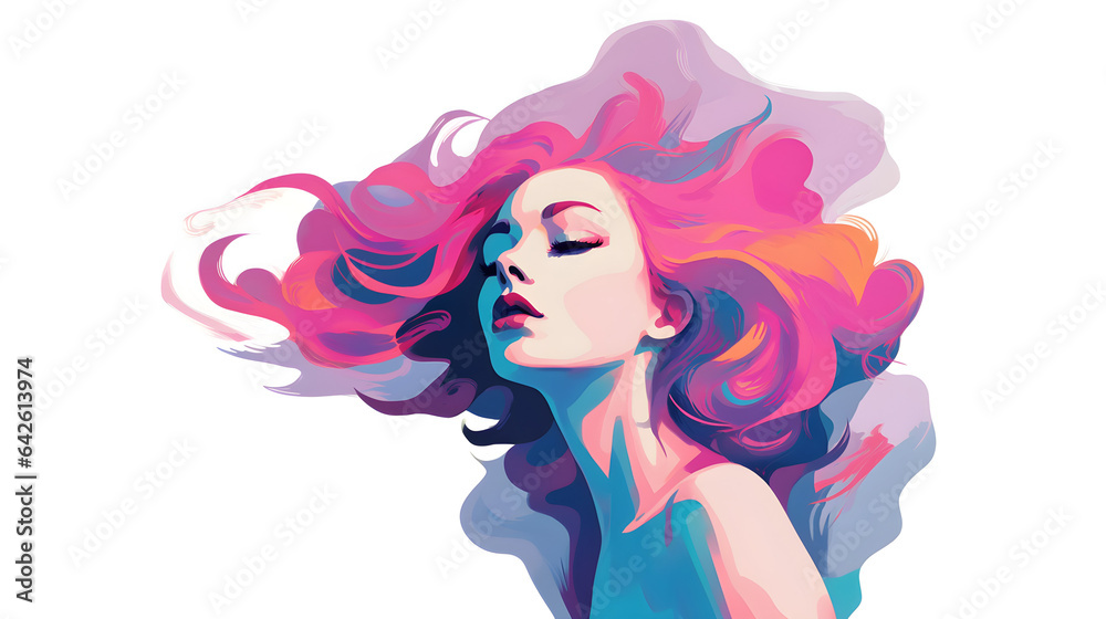 Woman With Flowing Hair