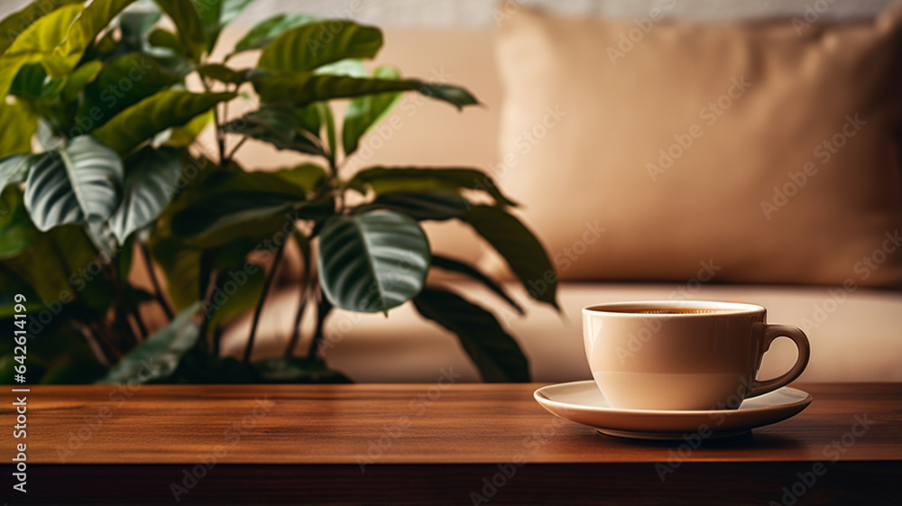 a cup of coffee on table a cup of coffee on table