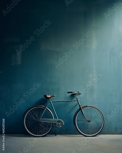 Classic Bicycle on Moody Blue Background - Vintage Elegance and Urban Style