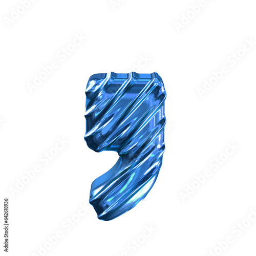 Ribbed blue symbol