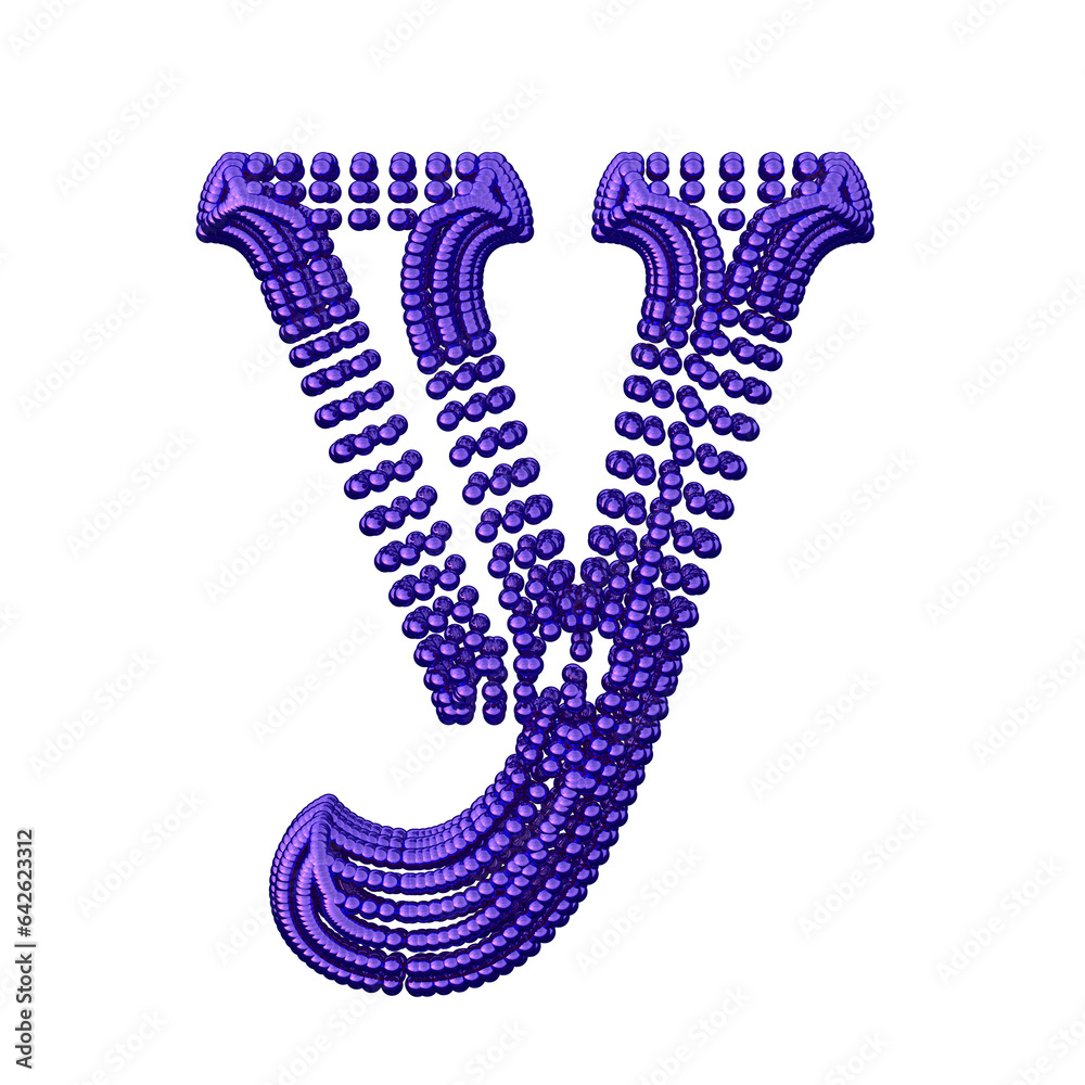 Symbol of small dark purple spheres. letter y Symbol of small dark purple spheres. letter y