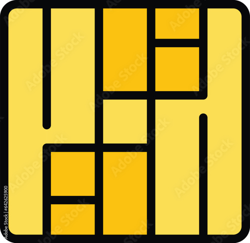 Wood tile icon outline vector. Surface element. House material color flat
