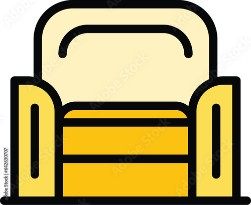 Armchair icon outline vector. Maker factory. Wood furniture color flat