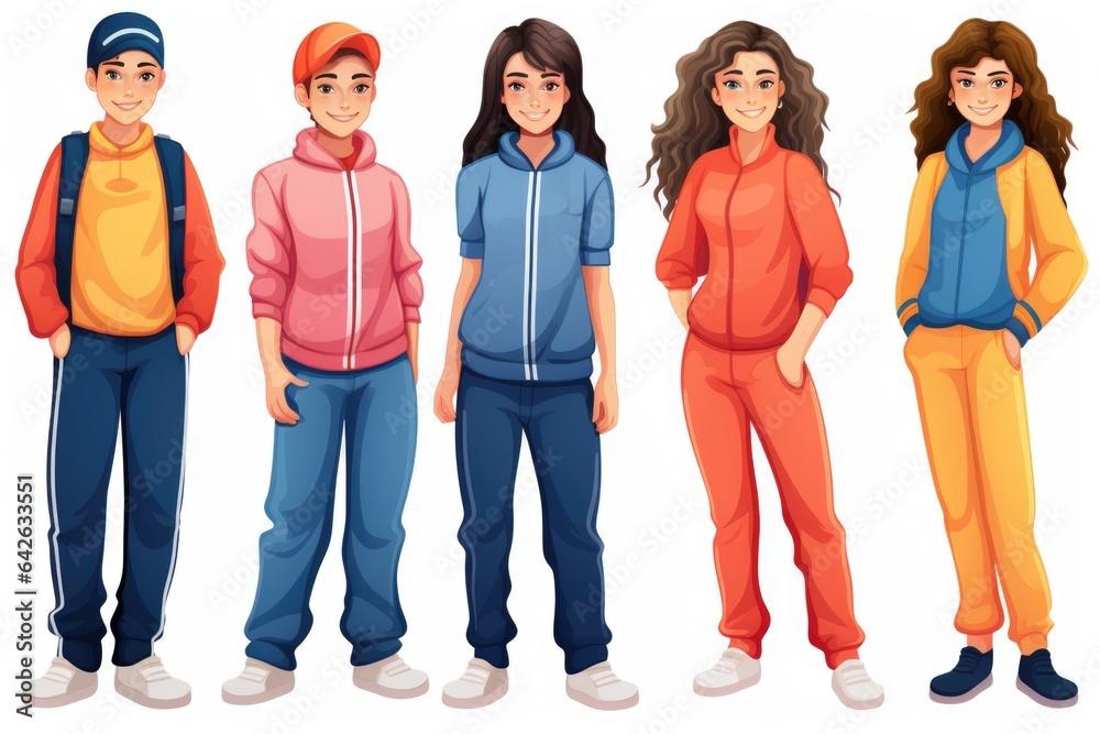 Obraz premium A group of young people standing together. Digital image.
