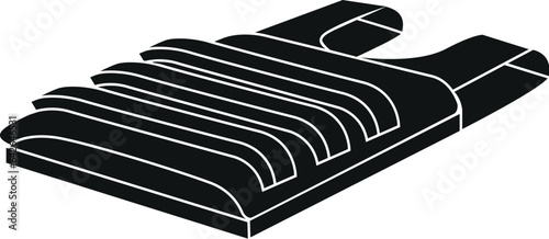 Cartoon Black and White Illustration Vector Of a Kevlar Bulletproof Jacket