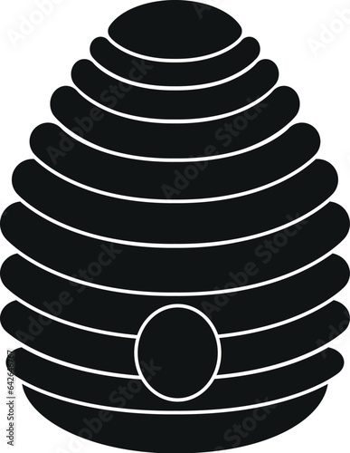 Black and White Cartoon Vector Illustration of a Bee Hive