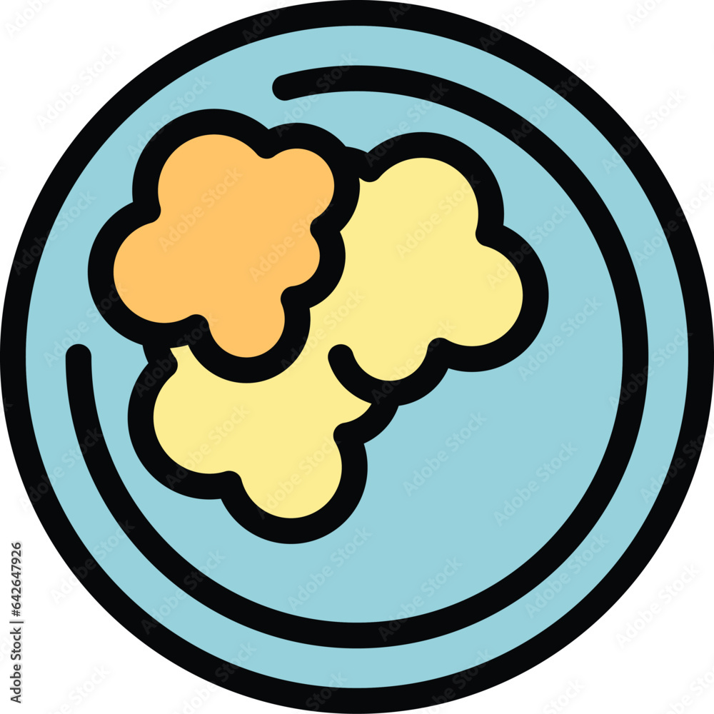 Fried box icon outline vector. Chicken food. Food crispy color flat Fried box icon outline vector. Chicken food. Food crispy color flat