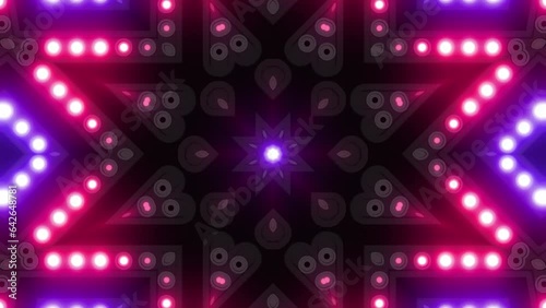 This stock motion graphic video of 4K Red Blue Led Light Design Loop with gentle overlapping curves on seamless loop