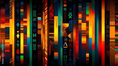 African art kente background, pattern, high resolution, bright and friendly colors, 16:9 photo