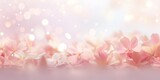 Spring layout banner with floral accents in pastel colors.