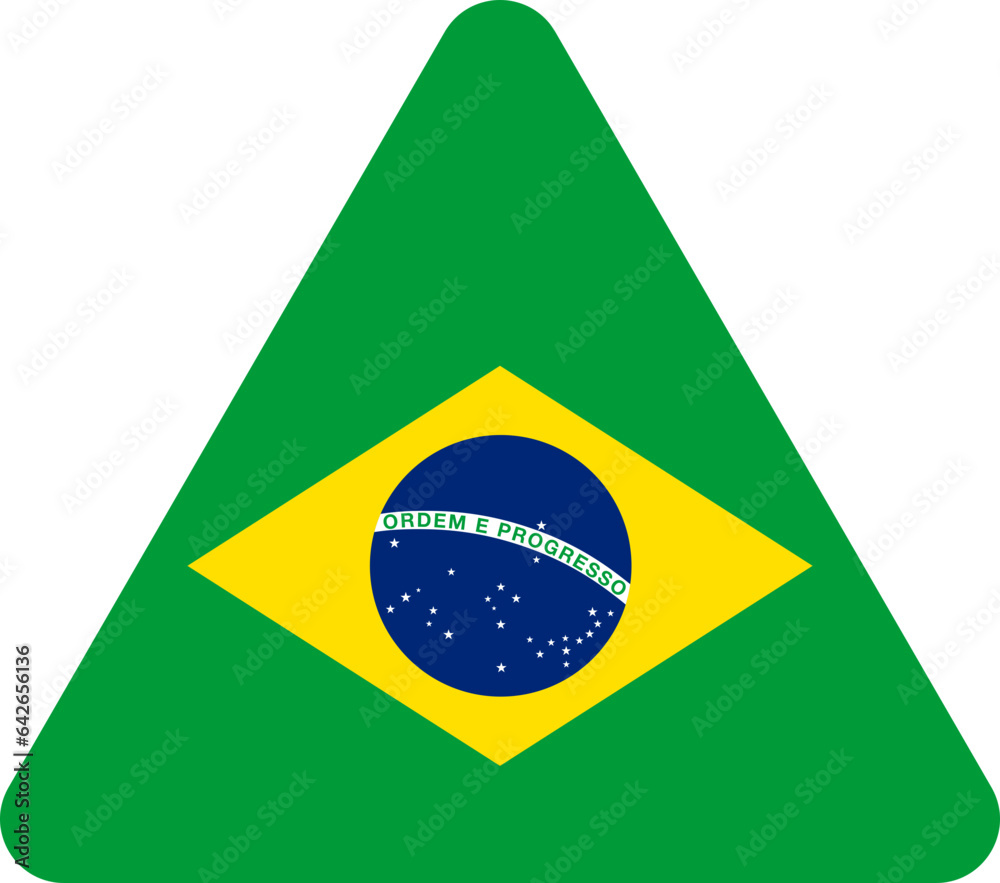 Fototapeta premium Brazil Flag in Triangle Shape