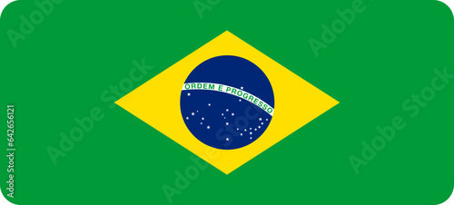Brazil Flag in a Rectangle Shape