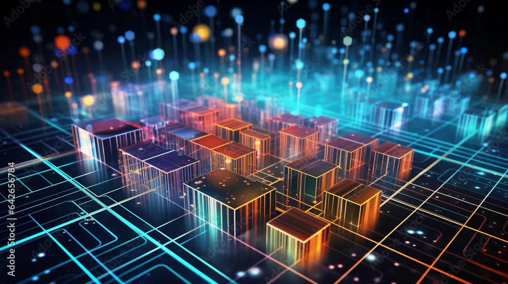AI Neural Network with Futuristic Data Center and Ethereal ...