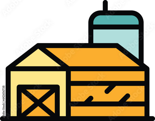 Belarus factory icon outline vector. Costume day. Minsk country color flat