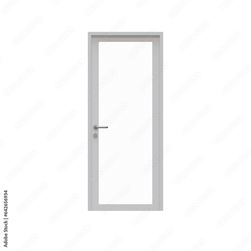 Single Framed Glass Door 3D Render Illustration Element 02 Single Framed Glass Door 3D Render Illustration Element 02