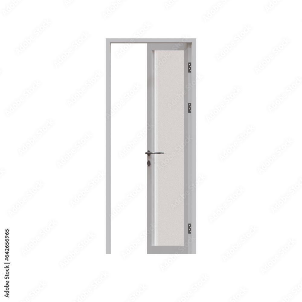 Single Framed Glass Door 3D Render Illustration Element 05 Single Framed Glass Door 3D Render Illustration Element 05