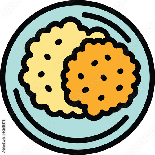 Culture food icon outline vector. Travel belarus. Nature border color flat