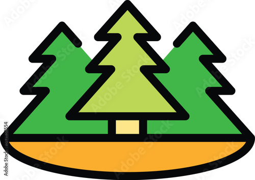 Belarus forest icon outline vector. Tourism map. Revolution travel color flat