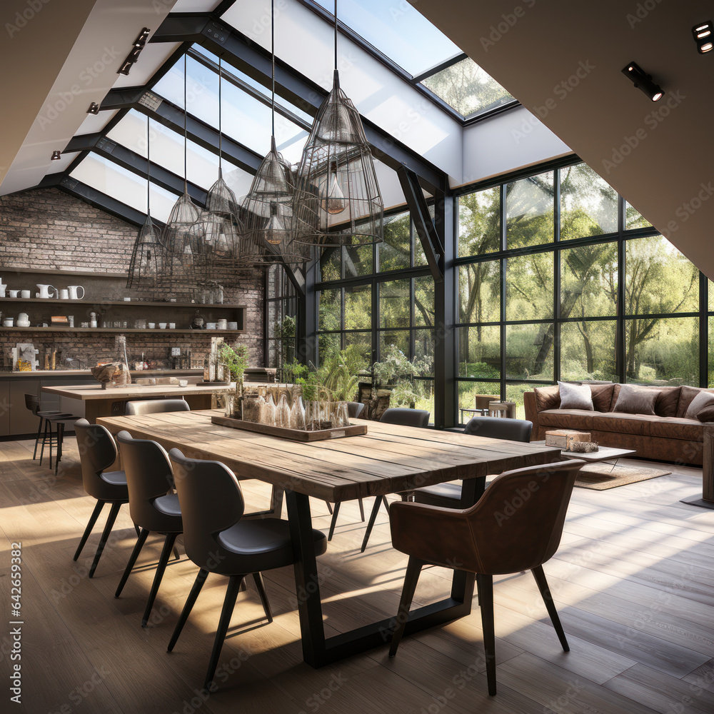 Spacious Dining Room Industrial
