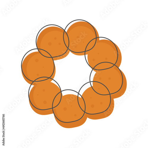 Mochi Donut Line Art illustration logo